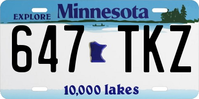 MN license plate 647TKZ