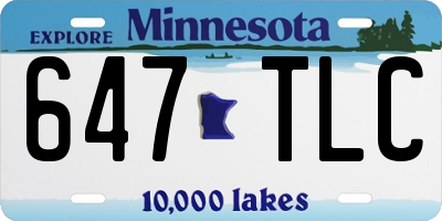MN license plate 647TLC