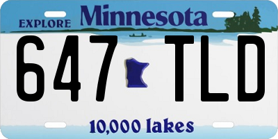 MN license plate 647TLD