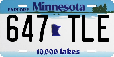 MN license plate 647TLE
