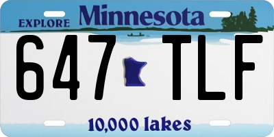 MN license plate 647TLF