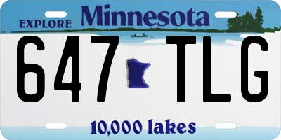 MN license plate 647TLG