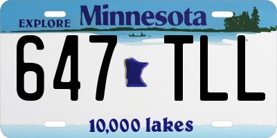 MN license plate 647TLL