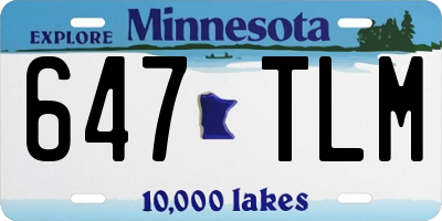 MN license plate 647TLM