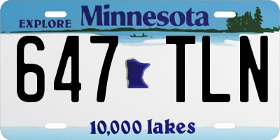 MN license plate 647TLN