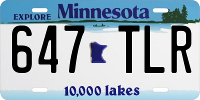 MN license plate 647TLR