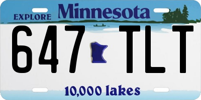 MN license plate 647TLT