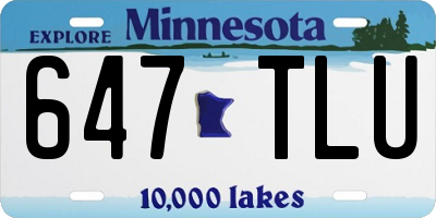 MN license plate 647TLU