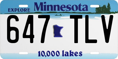 MN license plate 647TLV