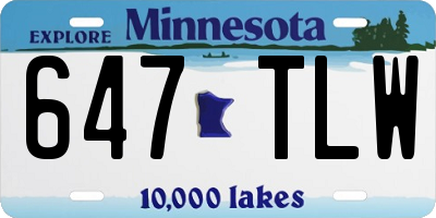 MN license plate 647TLW