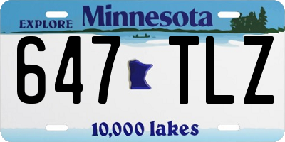 MN license plate 647TLZ