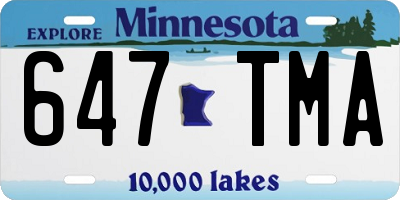 MN license plate 647TMA