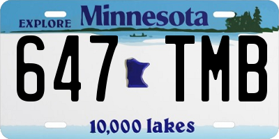 MN license plate 647TMB