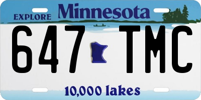 MN license plate 647TMC