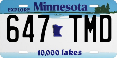 MN license plate 647TMD