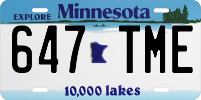 MN license plate 647TME