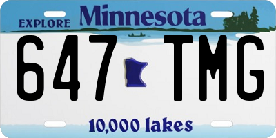 MN license plate 647TMG