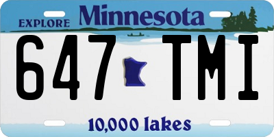 MN license plate 647TMI