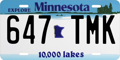 MN license plate 647TMK