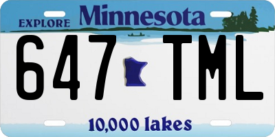 MN license plate 647TML