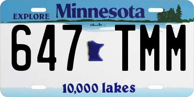 MN license plate 647TMM