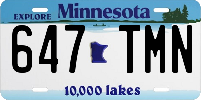 MN license plate 647TMN