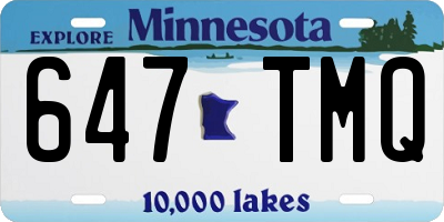 MN license plate 647TMQ