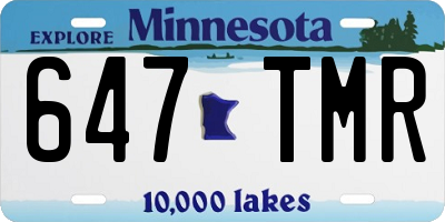 MN license plate 647TMR