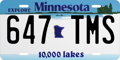 MN license plate 647TMS
