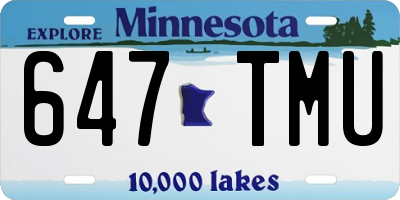 MN license plate 647TMU