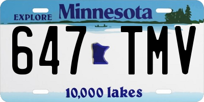 MN license plate 647TMV
