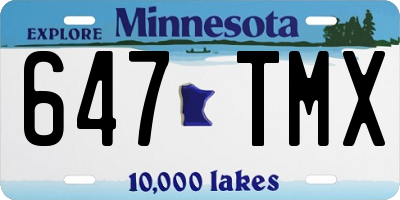 MN license plate 647TMX