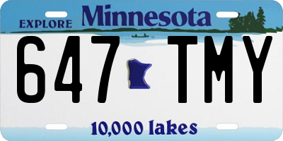 MN license plate 647TMY