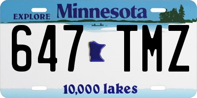 MN license plate 647TMZ
