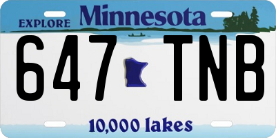 MN license plate 647TNB