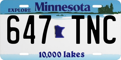 MN license plate 647TNC