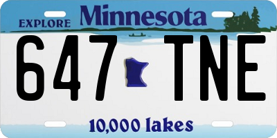 MN license plate 647TNE
