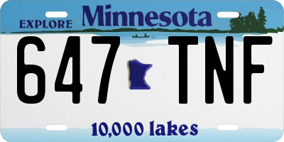 MN license plate 647TNF