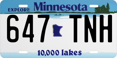 MN license plate 647TNH