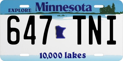 MN license plate 647TNI