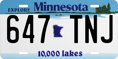 MN license plate 647TNJ