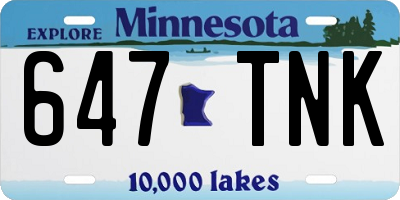MN license plate 647TNK