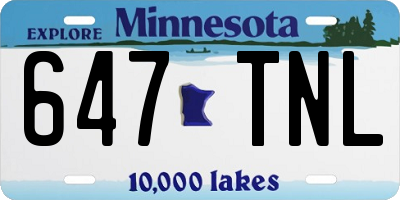MN license plate 647TNL