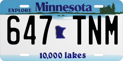 MN license plate 647TNM