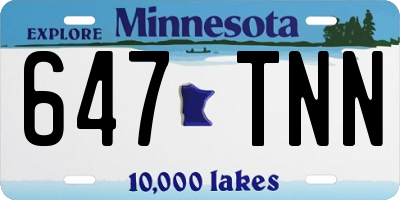 MN license plate 647TNN