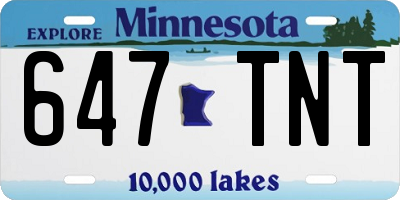 MN license plate 647TNT