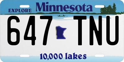 MN license plate 647TNU