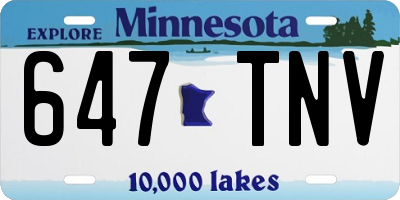 MN license plate 647TNV