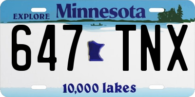 MN license plate 647TNX