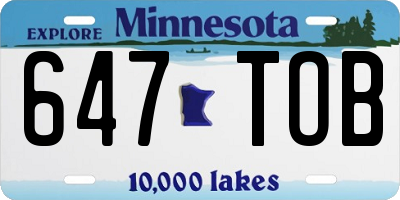MN license plate 647TOB